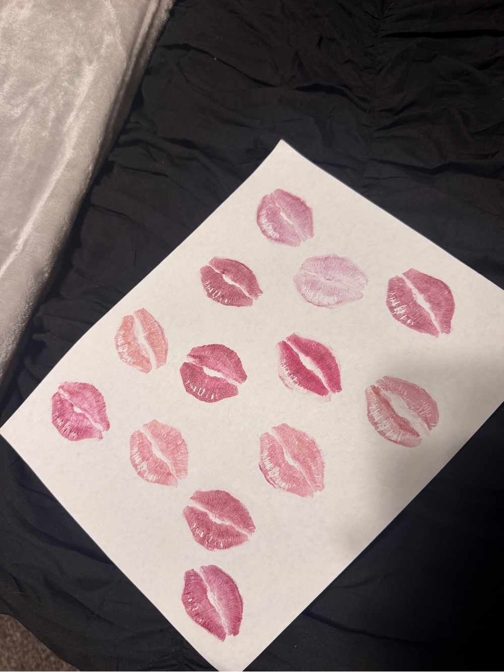 My kiss prints on a paper